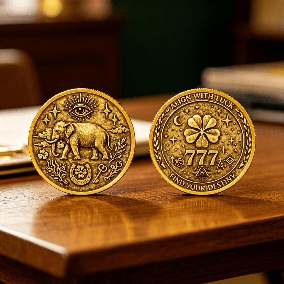 3D 777 Universe Destiny Lucky Commemorative Coin for Wealth Fortune