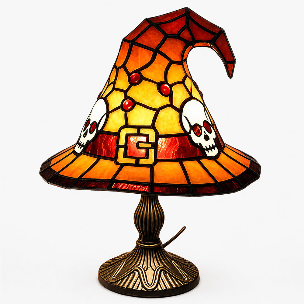 Witch Hat Lamp – Magical Gothic Table Light for Halloween Decor