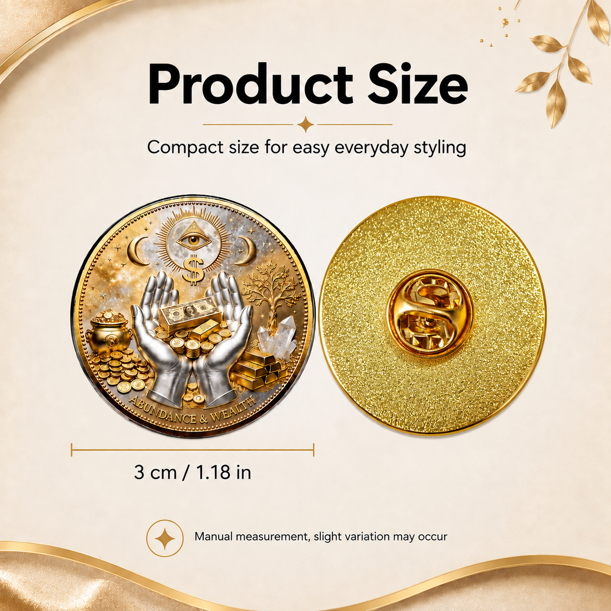 3D Wealth Prosperity Coin, All-Seeing Eye Collectible, Luck Charm, Portable Fortune, Ornaments