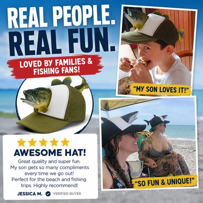 Three‑Dimensional Animal Trout Decor Fishing Hat