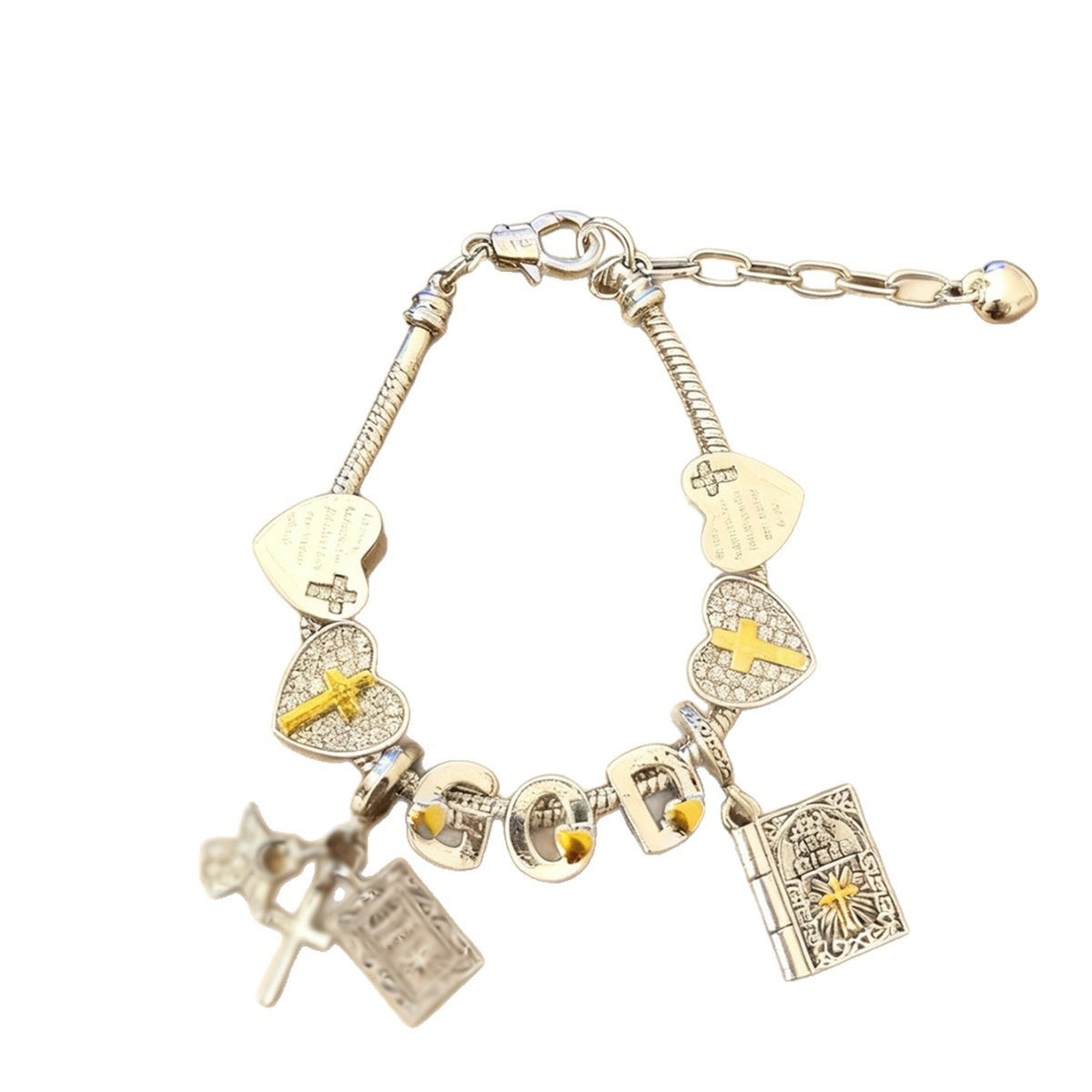 Daily Faith Divine Protection Bracelet – Christian Scripture Charm Adjustable Silver Jewelry