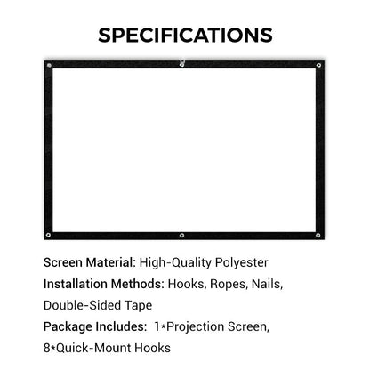 HD Matte White Projection Screen, Immersive Home Theater