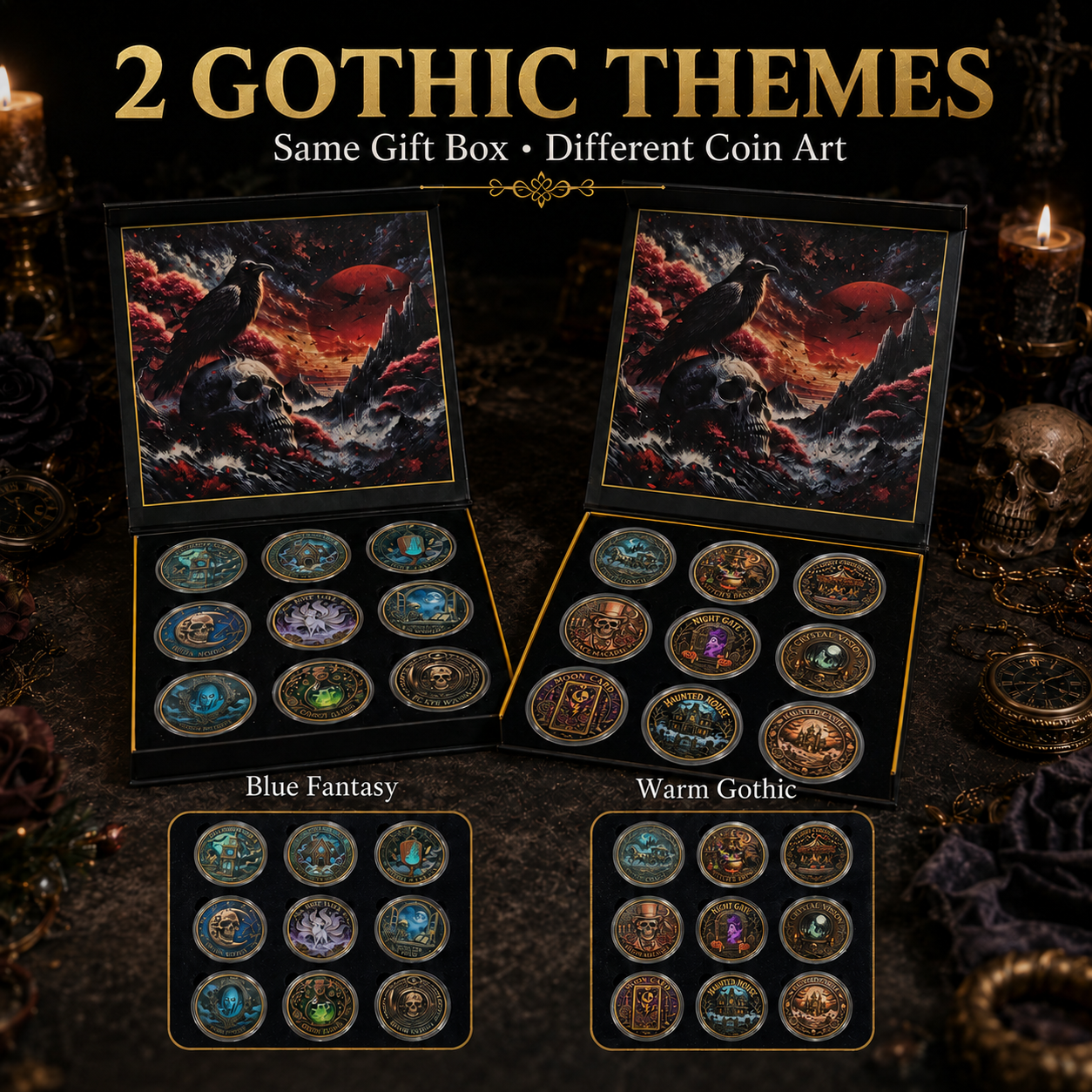 ⚜️Themed Collectible Coin Sets｜Christmas · Mystic Gothic · Haunted Gothic