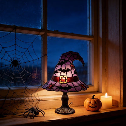 Witch Hat Lamp – Magical Gothic Table Light for Halloween Decor