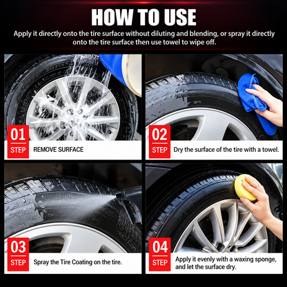 🚗✨ Tire Shine & Protection Paste – Deep Black Gloss & Easy Tire Restoration