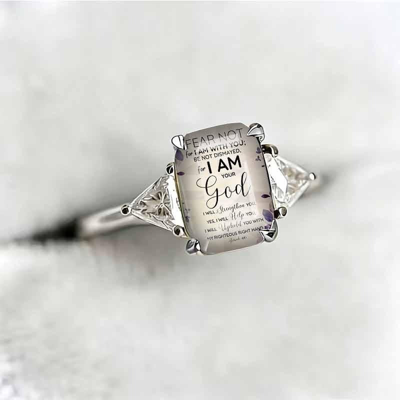 💍Women's Adjustable Christian Scripture Ring – Gold-Plated CZ Jewelry