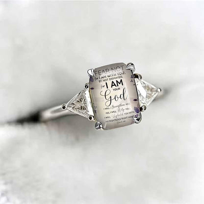 💍Women's Adjustable Christian Scripture Ring – Gold-Plated CZ Jewelry