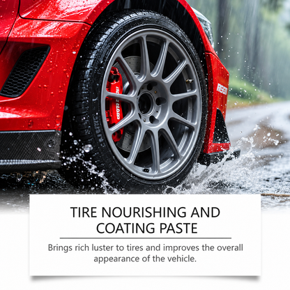 🚗✨ Tire Shine & Protection Paste – Deep Black Gloss & Easy Tire Restoration
