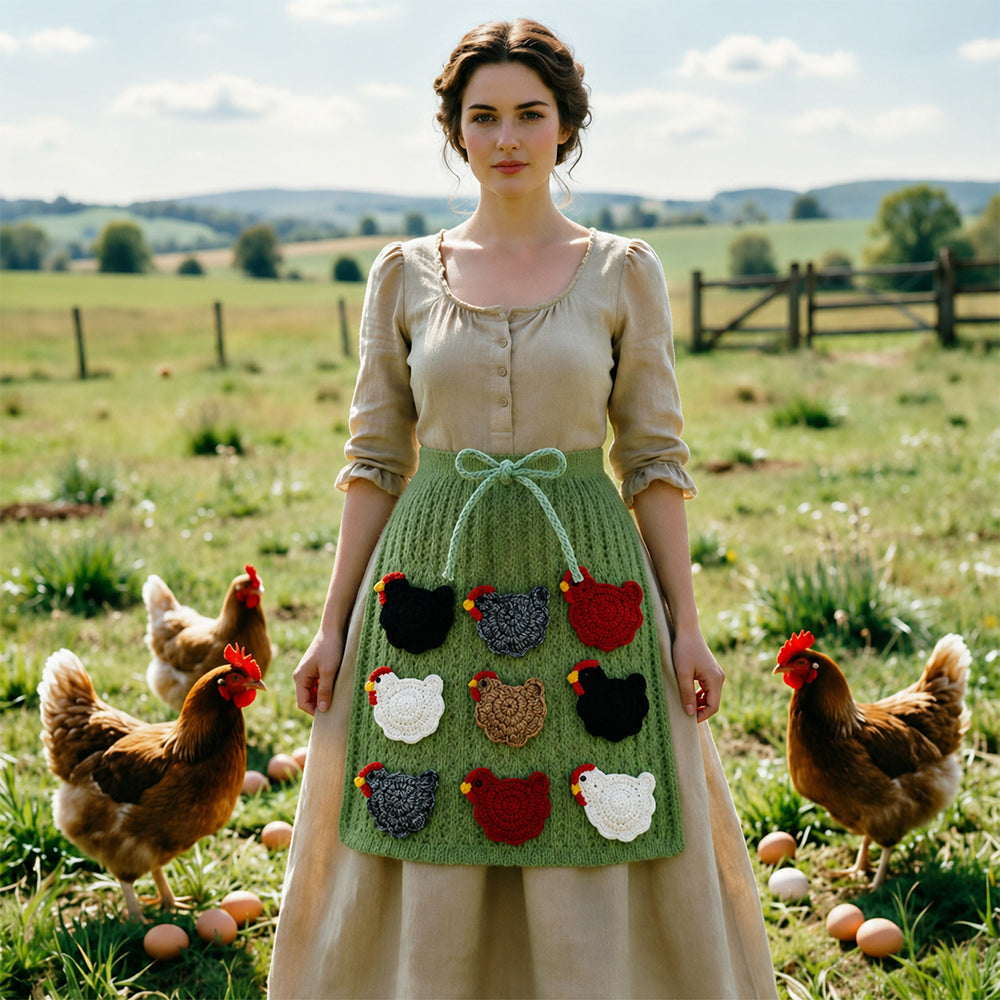 Handmade Crochet Chicken Egg Collecting Apron