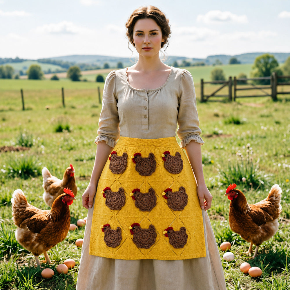 Handmade Crochet Chicken Egg Collecting Apron