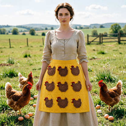 Handmade Crochet Chicken Egg Collecting Apron