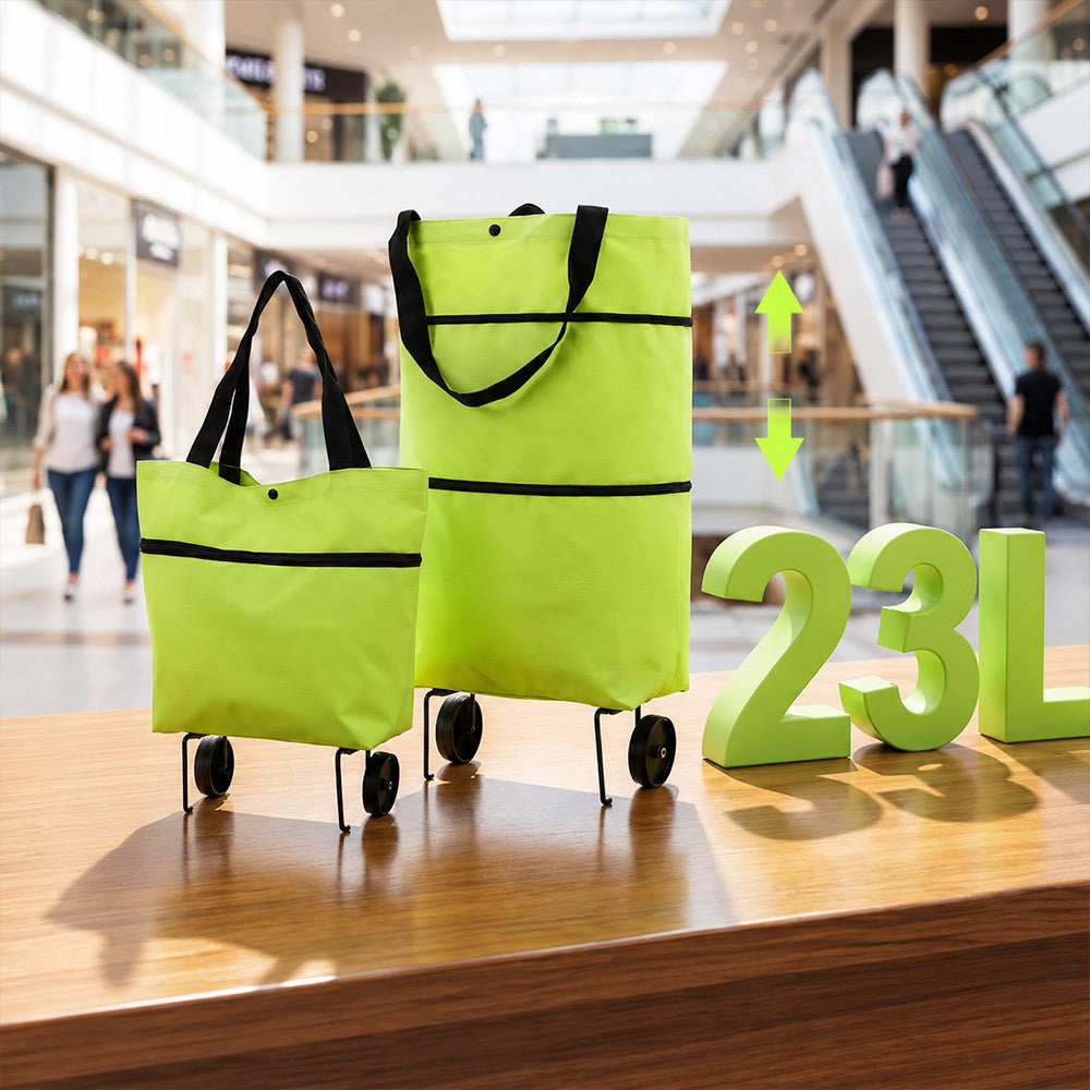 2-in-1 Foldable Shopping Cart – Carry More, Roll Easier