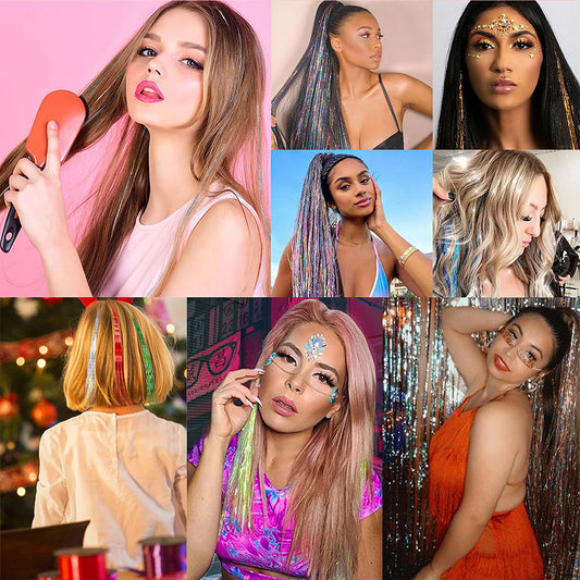Fairy Hair Tinsel Extensions – Sparkling Hair Strands