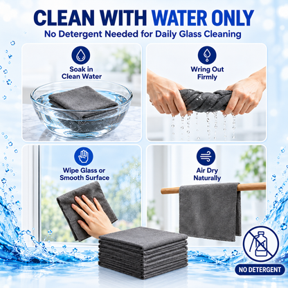 5 PCS Thick Microfiber Cleaning Cloths – Streak-Free Glass Cleaning Cloths for Windows, Mirrors, Shower Doors, Kitchen & Stainless Steel, Reusable Lint-Free Wipes, 15.7 × 11.8 Inch