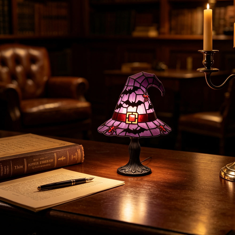 Witch Hat Lamp – Magical Gothic Table Light for Halloween Decor