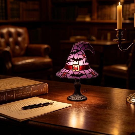 Witch Hat Lamp – Magical Gothic Table Light for Halloween Decor