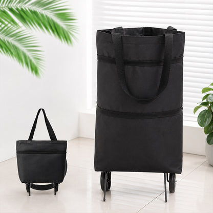 2-in-1 Foldable Shopping Cart – Carry More, Roll Easier