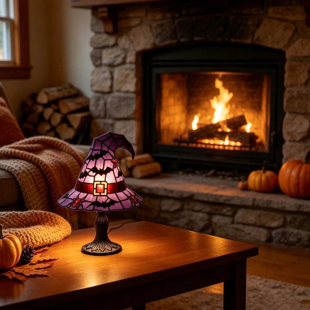 Witch Hat Lamp – Magical Gothic Table Light for Halloween Decor