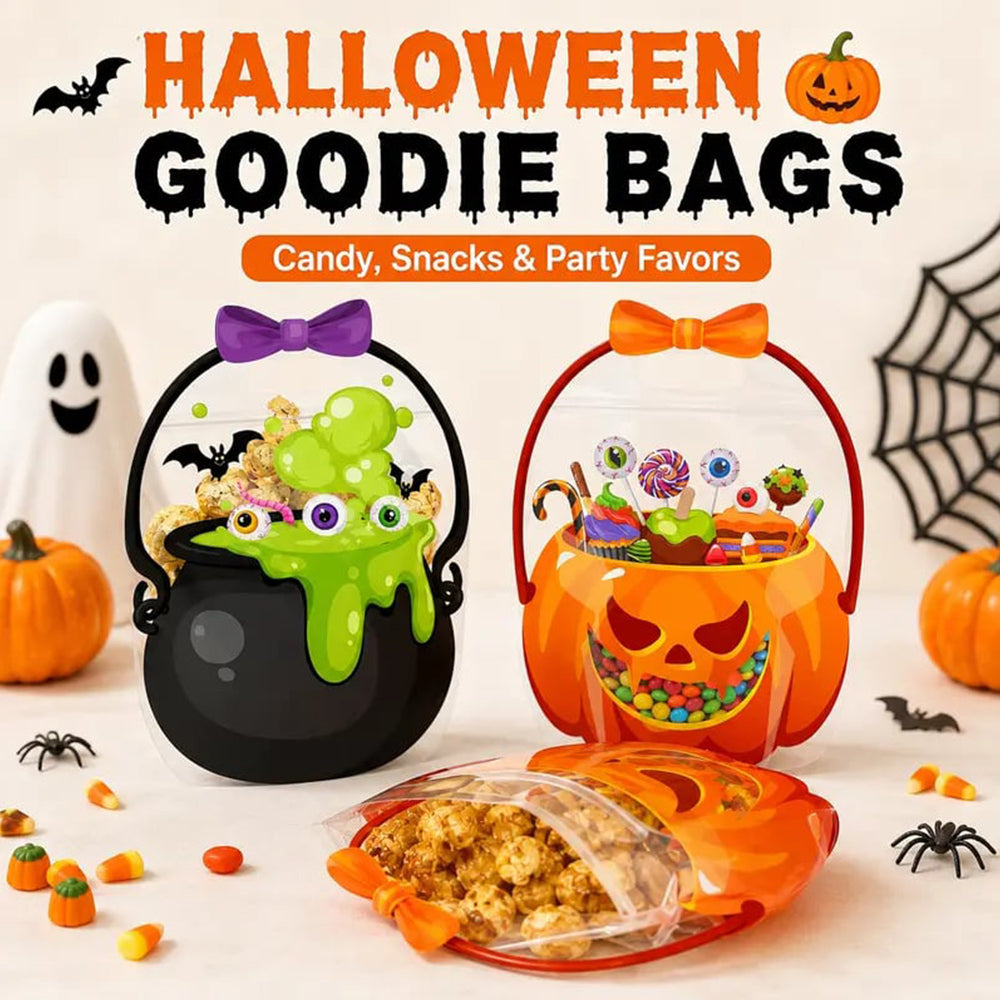 Halloween goodie bags for candy snacks and party favors