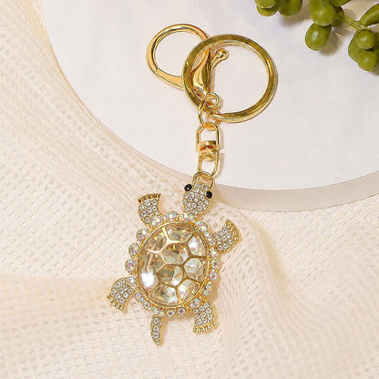 Lucky Turtle Rhinestone Keychain – Crystal Sea Turtle Bag & Car Charm