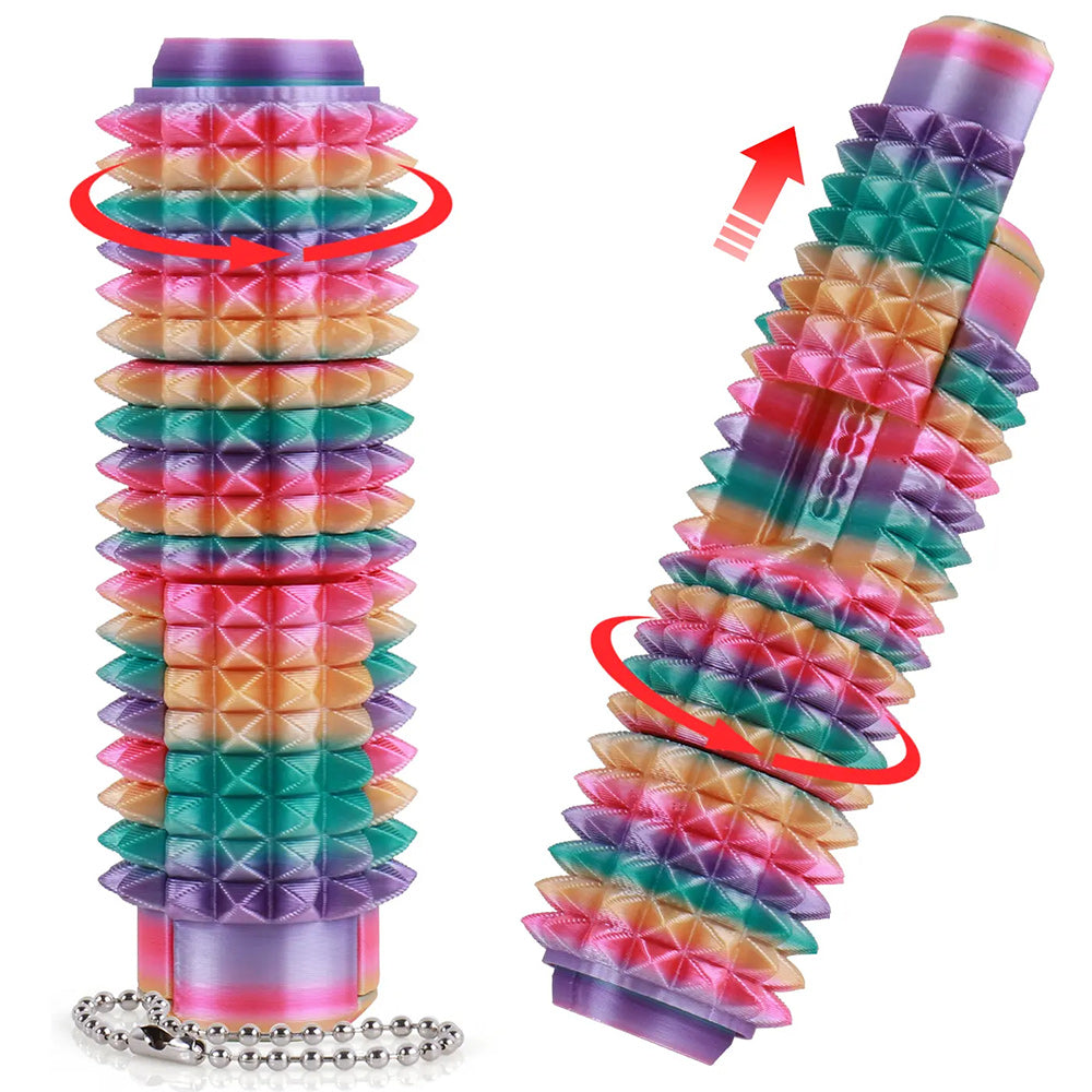 5-in-1 Sensory Fidget Toy – Spiky Stress Relief Tool with Clicker, Spinner, Slider & Roller