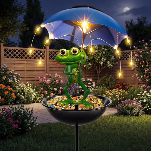 Whimsical Frog Bird Feeder Lantern