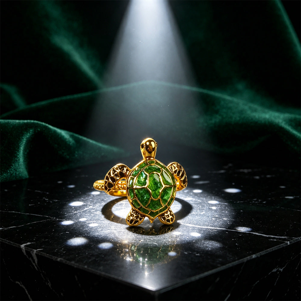 Adjustable Lucky Turtle Ring Symbol of Longevity Health Wealth & Good Fortune