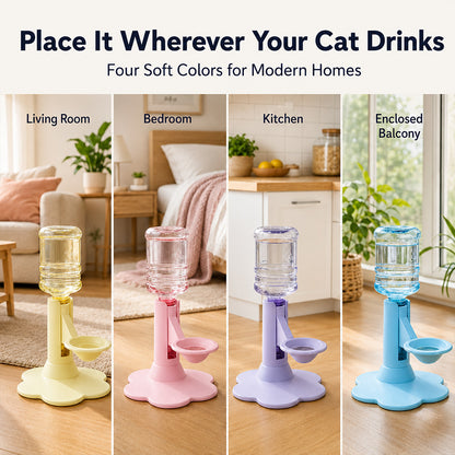 Gravity Cat Water Dispenser – Raised Anti-Spill Bowl