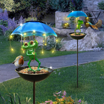 Whimsical Frog Bird Feeder Lantern