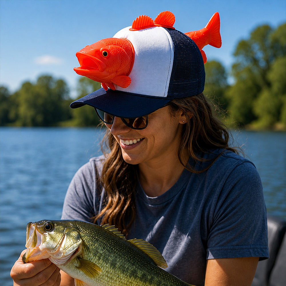 Three‑Dimensional Animal Trout Decor Fishing Hat