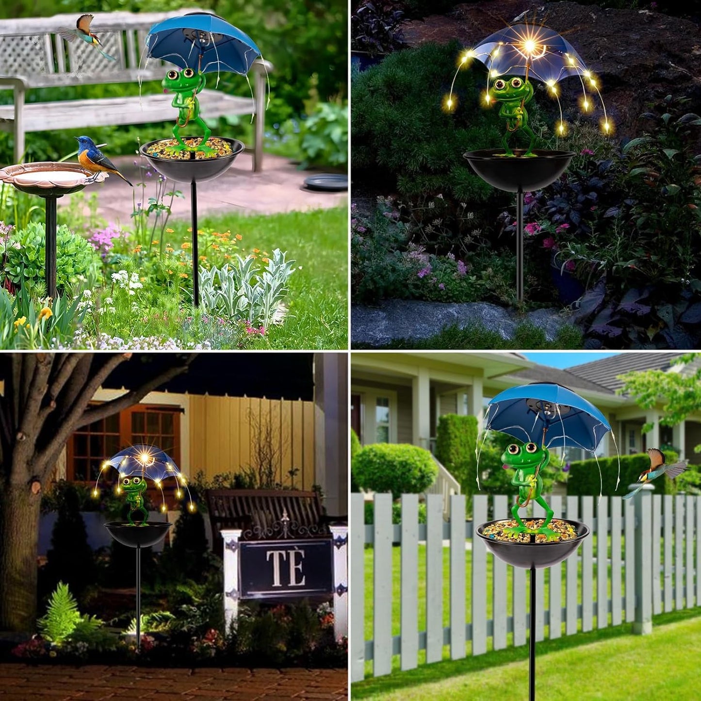 Whimsical Frog Bird Feeder Lantern
