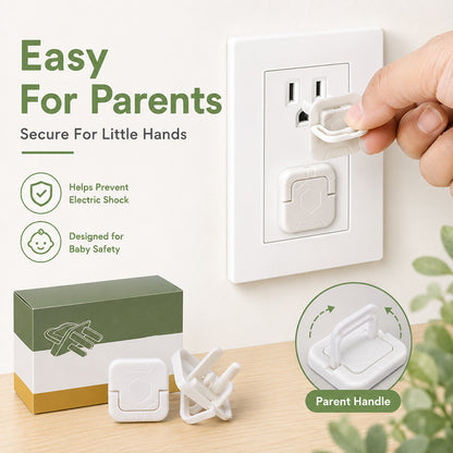 Baby Proof Socket Covers with Smart Handle Design – Fits 2 & 3-Prong Outlets