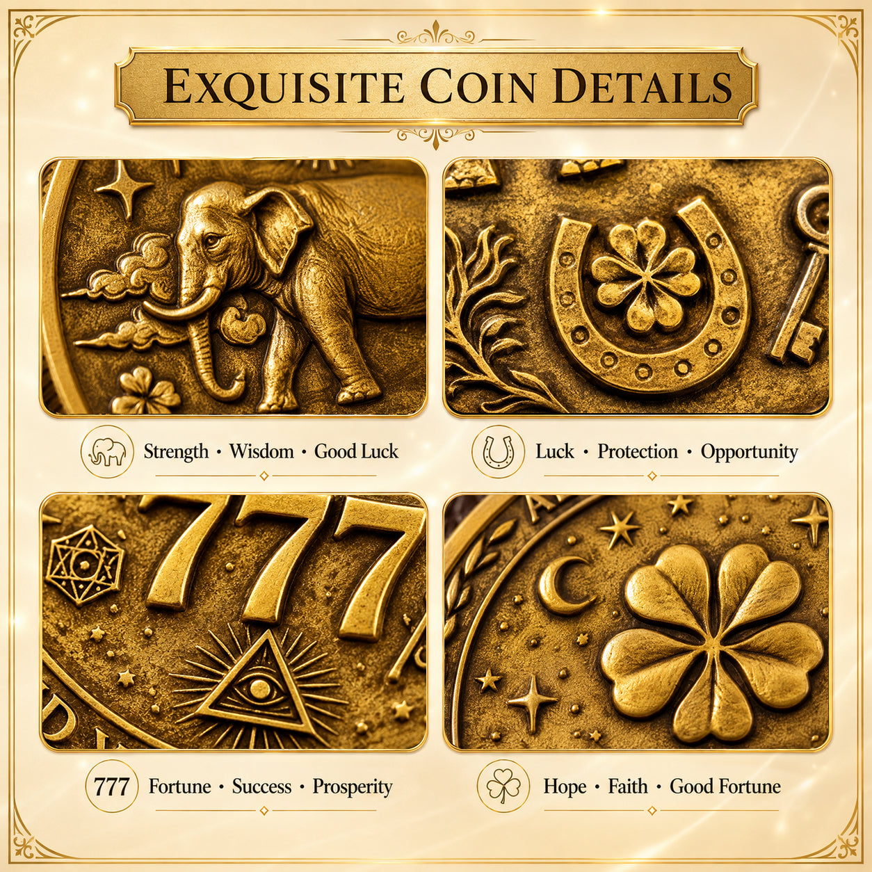 3D 777 Universe Destiny Lucky Commemorative Coin for Wealth Fortune