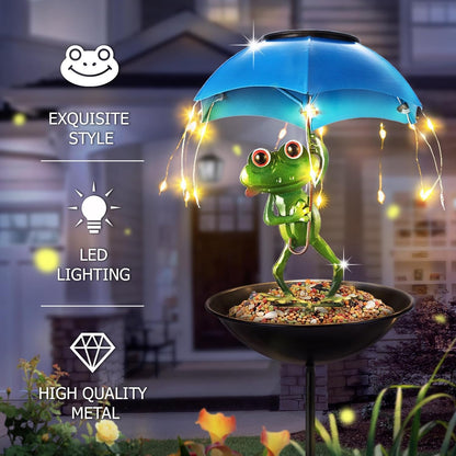 Whimsical Frog Bird Feeder Lantern