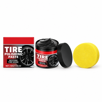 🚗✨ Tire Shine & Protection Paste – Deep Black Gloss & Easy Tire Restoration
