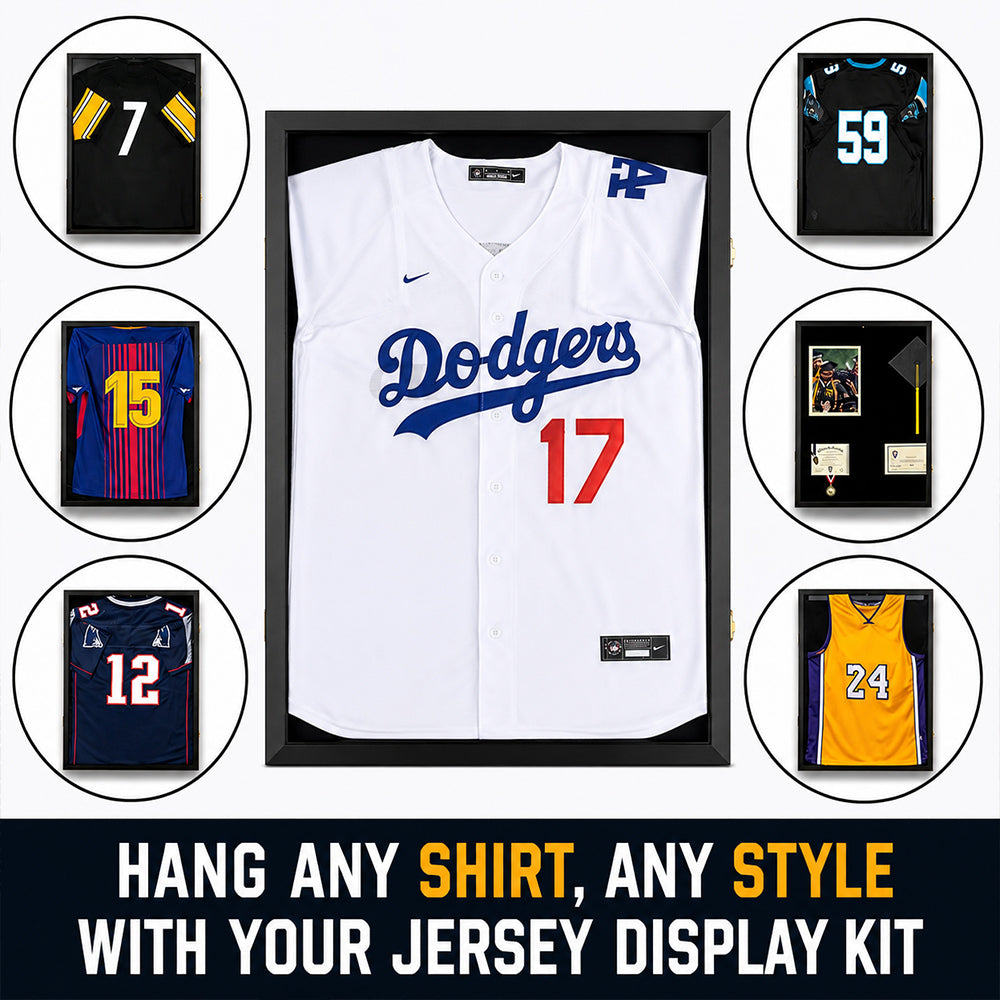 Wooden Memorial Jersey Display Frame (Magnetic Door) – Keep Your Sweat & Love In Perfect Condition!