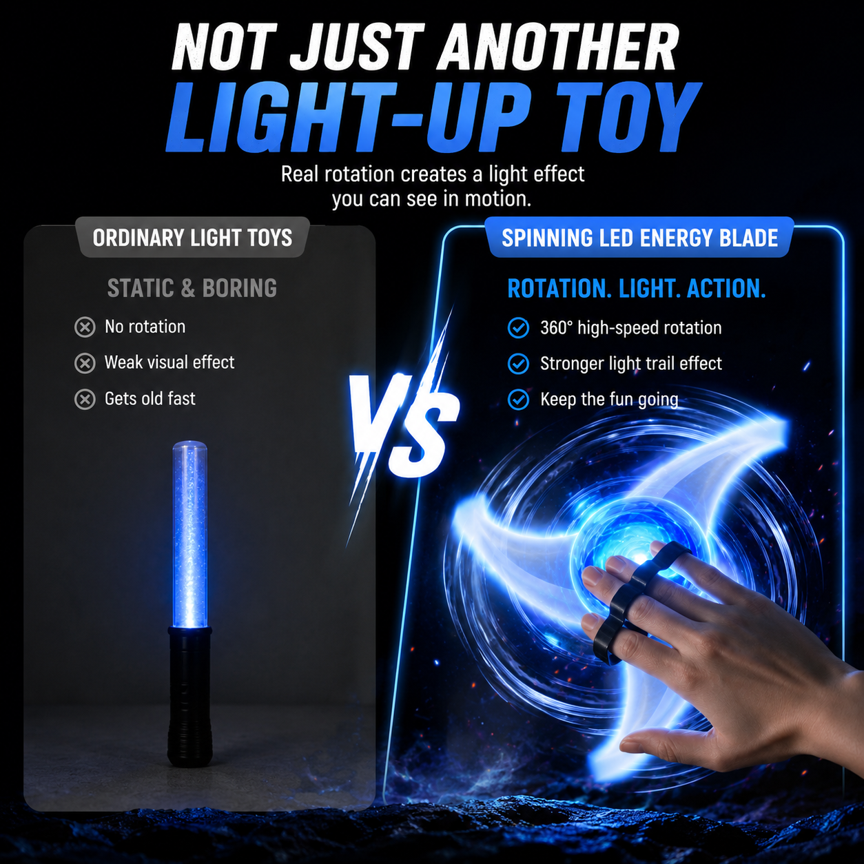 Spinning LED Energy Toy – 360° Light & Sound Hand Spinner