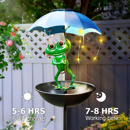 Whimsical Frog Bird Feeder Lantern