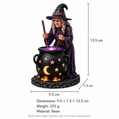 Halloween Witch Glowing Cauldron Solar Light