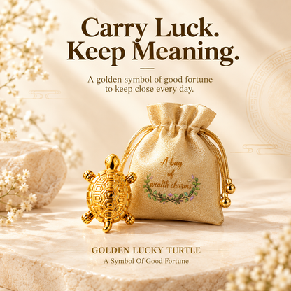 🐢💰Golden Lucky Turtle Wealth Charm Set - Bites onto Luck, Never Lets Go