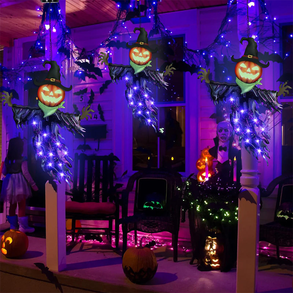 Solar Halloween Pumpkin Hanging Decor – Outdoor Halloween Lights