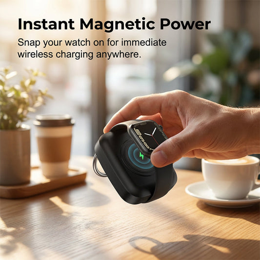 Portable Keychain Charger for Smartwatches – Wireless Power On-the-Go