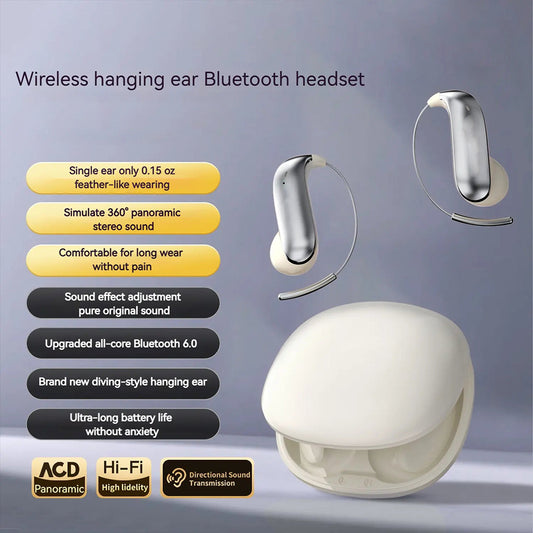 Bluetooth Headphones — Featuring a "Zero-Gravity" titanium alloy ear-hook design.