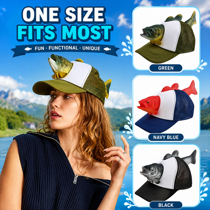 Three‑Dimensional Animal Trout Decor Fishing Hat
