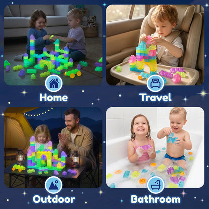 Multi-Color Squishy Jelly Stacking Blocks, Non-Toxic Kids Sensory Play Building Toy