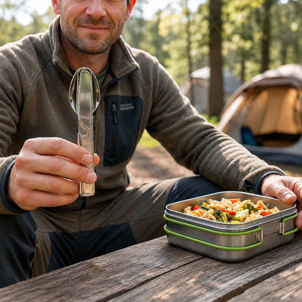 4-in-1 Portable Stainless Steel Utensil Set