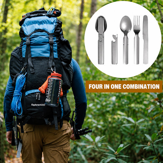 4-in-1 Portable Stainless Steel Utensil Set