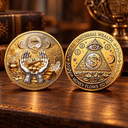 🏆🇺🇸 Limited Edition!💰3D Wealth Coin – Gold-Tone Prosperity Symbol with Double-Sided Relief