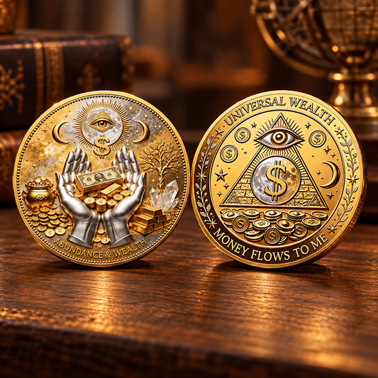 🏆🇺🇸 Limited Edition!💰3D Wealth Coin – Gold-Tone Prosperity Symbol with Double-Sided Relief