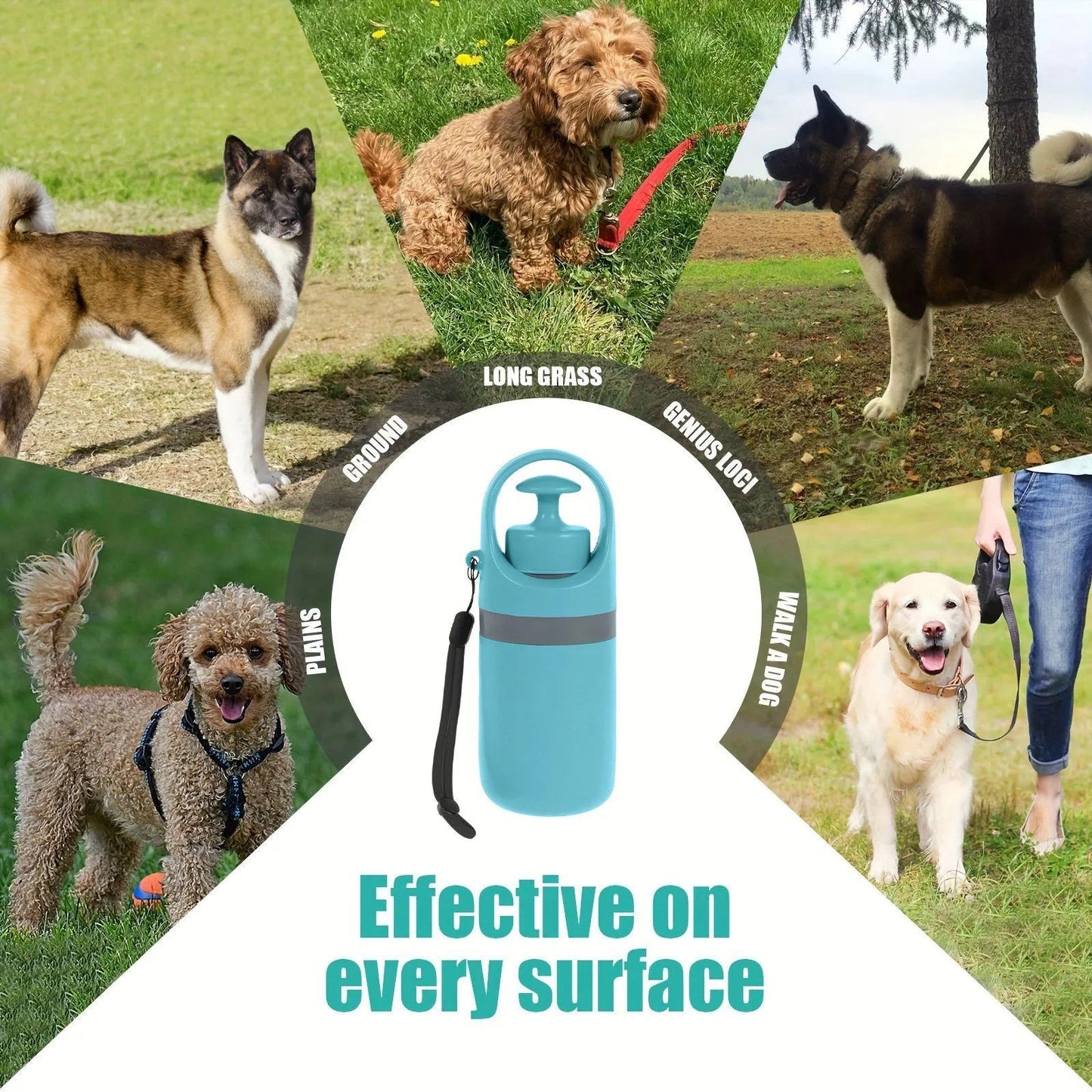 Portable No-Touch Pet Poop Scooper with Waste Bag Dispenser